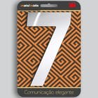 Número para Casa "7" de Alumínio com Dupla Face 13x8cm Branco
