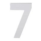 Número para Casa "7" de Alumínio com Dupla Face 13x8cm Prata Espelhado