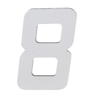 Número para Casa "8" de Alumínio com Dupla Face 13x8cm Prata Espelhado