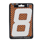 Número para Casa "8" de Alumínio com Dupla Face 13x8cm Prata Espelhado