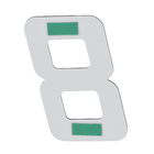 Número para Casa "8" de Alumínio com Dupla Face 13x8cm Prata Espelhado