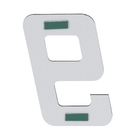 Número para Casa "9" de Alumínio com Dupla Face 13x8cm Prata Espelhado