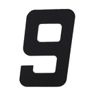Número para Casa "9" de Alumínio com Dupla Face 13x8cm Preto