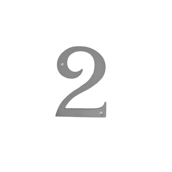 Número Para Casa Em Aço Cinza - Dois (2)