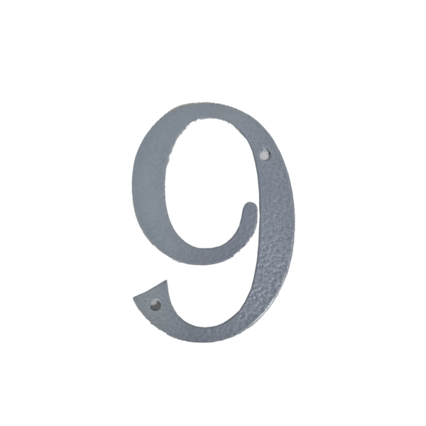 Número Para Casa Em Aço Cinza - Nove (9)