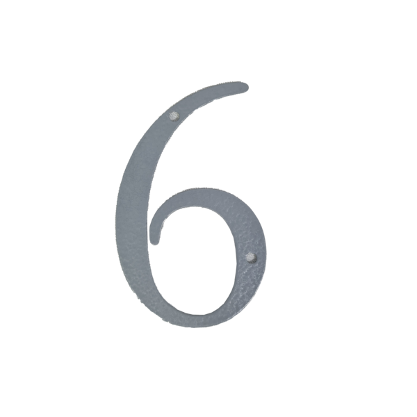 Número Para Casa Em Aço Cinza - Seis (6)