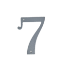 Número Para Casa Em Aço Cinza - Sete (7)