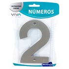 Número para Residência Número 2 14,5 cmx10 cm Inox Bemfixa