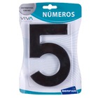 Número para Residência Número 5 14,5 cmx10 cm Cromado Bemfixa