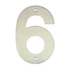 Número para Residência Número 6 14,5 cmx10 cm Inox Bemfixa