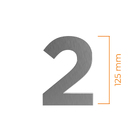 Número Residencial 2 125mm Aço Escovado