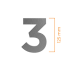 Número Residencial 3 125mm Aço Escovado