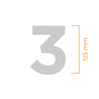 Número Residencial 3 125mm Branco