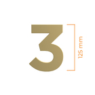 Número Residencial 3 125mm Dourado