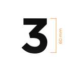 Número Residencial 3 60mm Preto