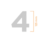 Número Residencial 4 125mm Branco