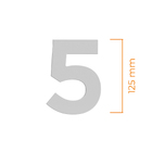 Número Residencial 5 125mm Branco