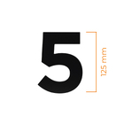 Número Residencial 5 125mm Preto