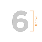 Número Residencial 6 125mm Branco