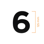 Número Residencial 6 125mm Preto