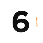Número Residencial 6 60mm Preto