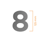 Número Residencial 8 125mm Aço Escovado