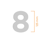Número Residencial 8 125mm Branco