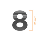 Número Residencial 8 125mm Cromado