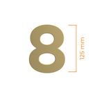 Número Residencial 8 125mm Dourado