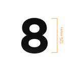 Número Residencial 8 125mm Preto