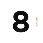 Número Residencial 8 60mm Preto