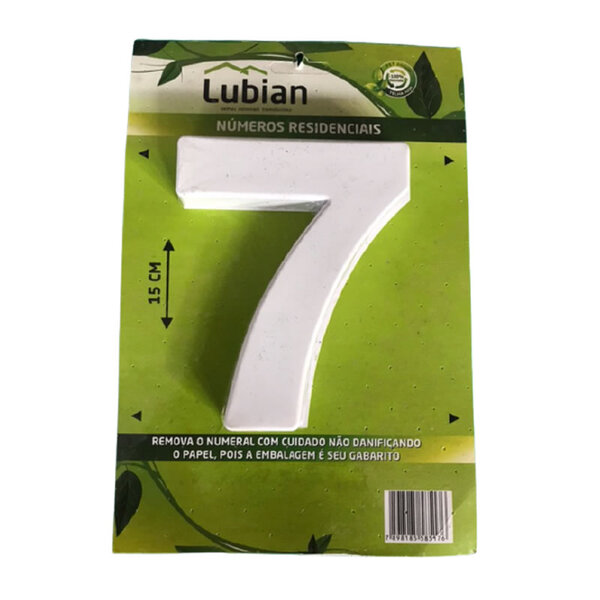 Número Residencial Em Abs 15cm 3d Caixa Alta Nº 7 - Branco