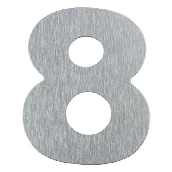 Numero Residencial Grande 12cm Acm Escovado - Oito