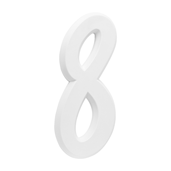 Número Residencial Para Casa 8 Branco 3d 22cm