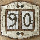 Números Residenciais Em Mosaico Moldura I - 30x30cm