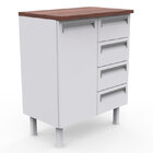 O Balcão 1 Porta E 4 Gavetas Roma -colormaq - Branco / Madeira