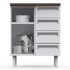 O Balcão 1 Porta E 4 Gavetas Roma -colormaq - Branco / Madeira