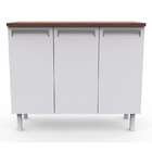 O Balcão 3 Portas Com Tampo Roma -colormaq - Branco / Madeira