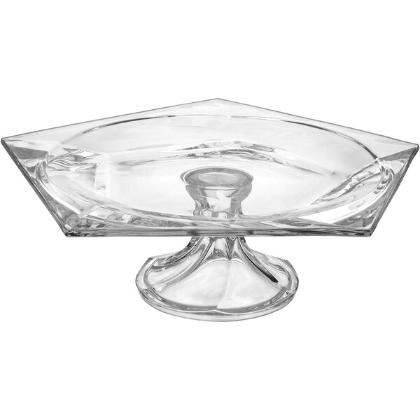 Oasis Centro Mesa 11x33x33cm Vidro Transparente Com Pé
