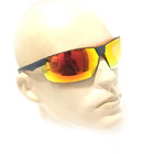 Óculos De Proteção Neon Vermelho Espelhado Fogo Steelflex