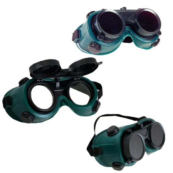 Óculos De Solda Proteção Epi Mascara Articulavel Lente Dupla