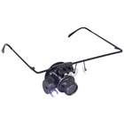 Óculos Lupa Articulável de Precisão com LED Zoom 20X