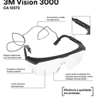 Óculos Para Proteção 3m Vision 3000 Incolor
