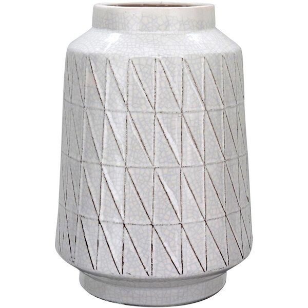 Odeo Vaso Decorativo Enfeite 31x23x23cm Cerâmica Branco