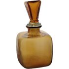 Olim Garrafa Decorativa 28x15x15cm Vidro Âmbar Com Tampa