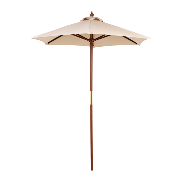 Ombrelone 1,8m Central Articulado Madeira e Poliéster Bege Tramontina
