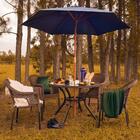 Ombrelone 2,4 Metros Estrutura De Madeira 35 Fps Mor