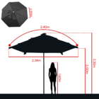 Ombrelone 240 Solasol Redondo Sungap - Preto