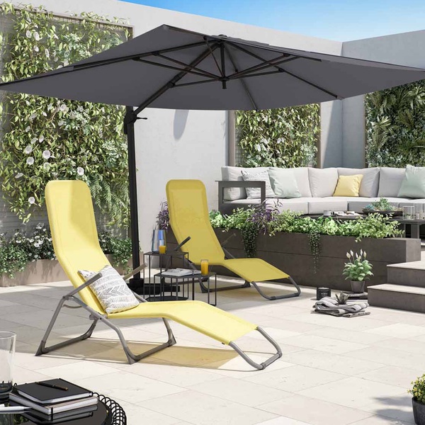 Ombrelone 3,9x3,9m Central Alumínio Cinza Aura Naterial