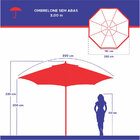 Ombrelone 300 Solasol Redondo Sungap - Vermelho
